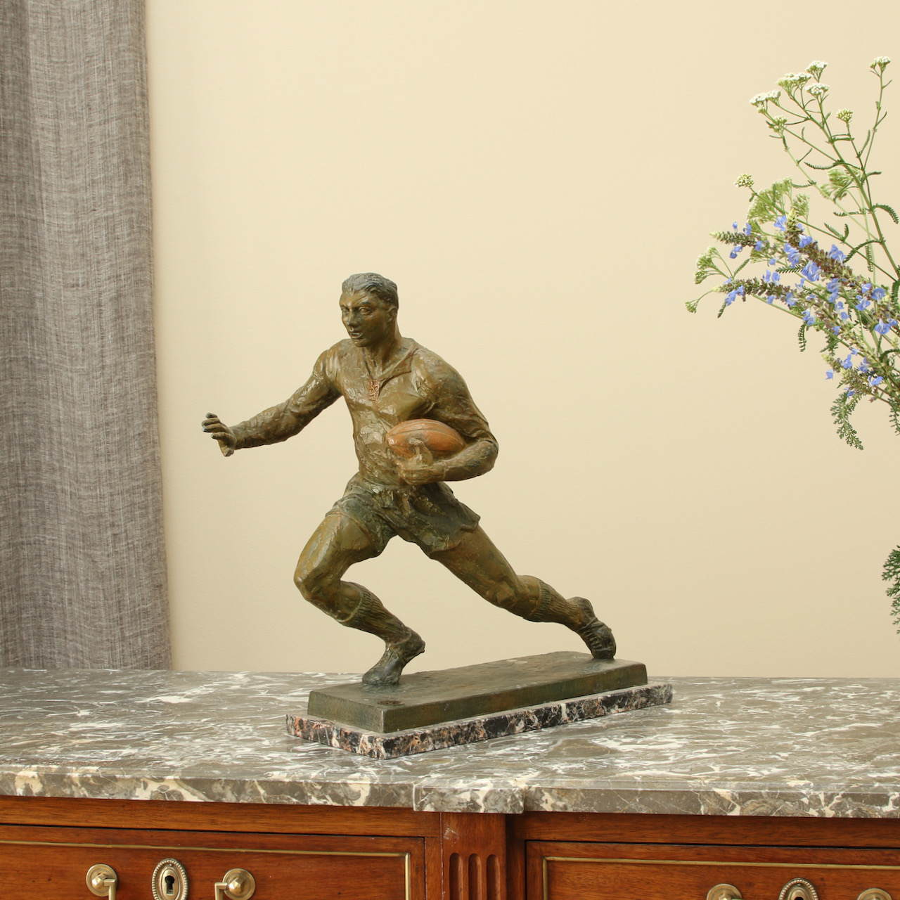 Spelter Casting of Rugby Player